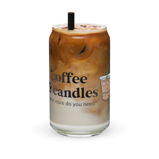 Coffee & Candles Beer Can Glass